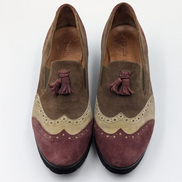 Gentle Souls Briminee Suede Wingtip Tassel Loafers 8M - Picture 1 of 2